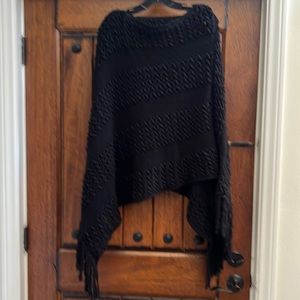 Black Knit Poncho